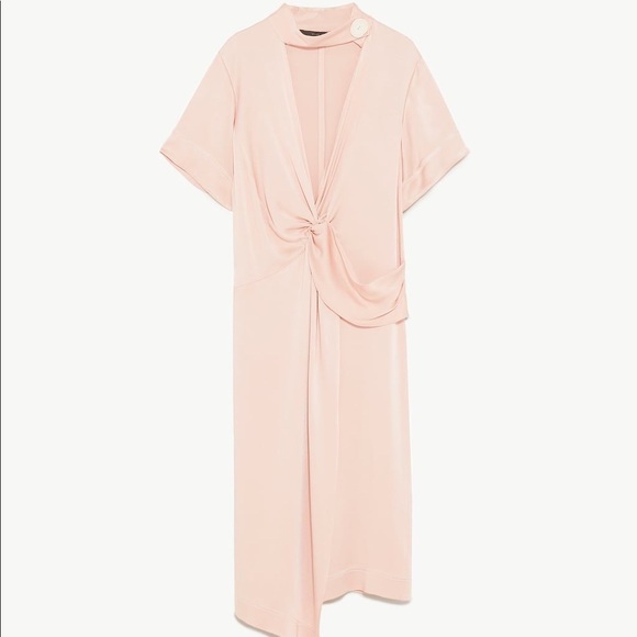 zara champagne dress